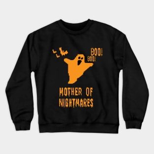 Mother of Nightmares Spooky Scary Pixel Ghost Bat. Crewneck Sweatshirt